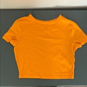 Bright Orange Cropped T-Shirt